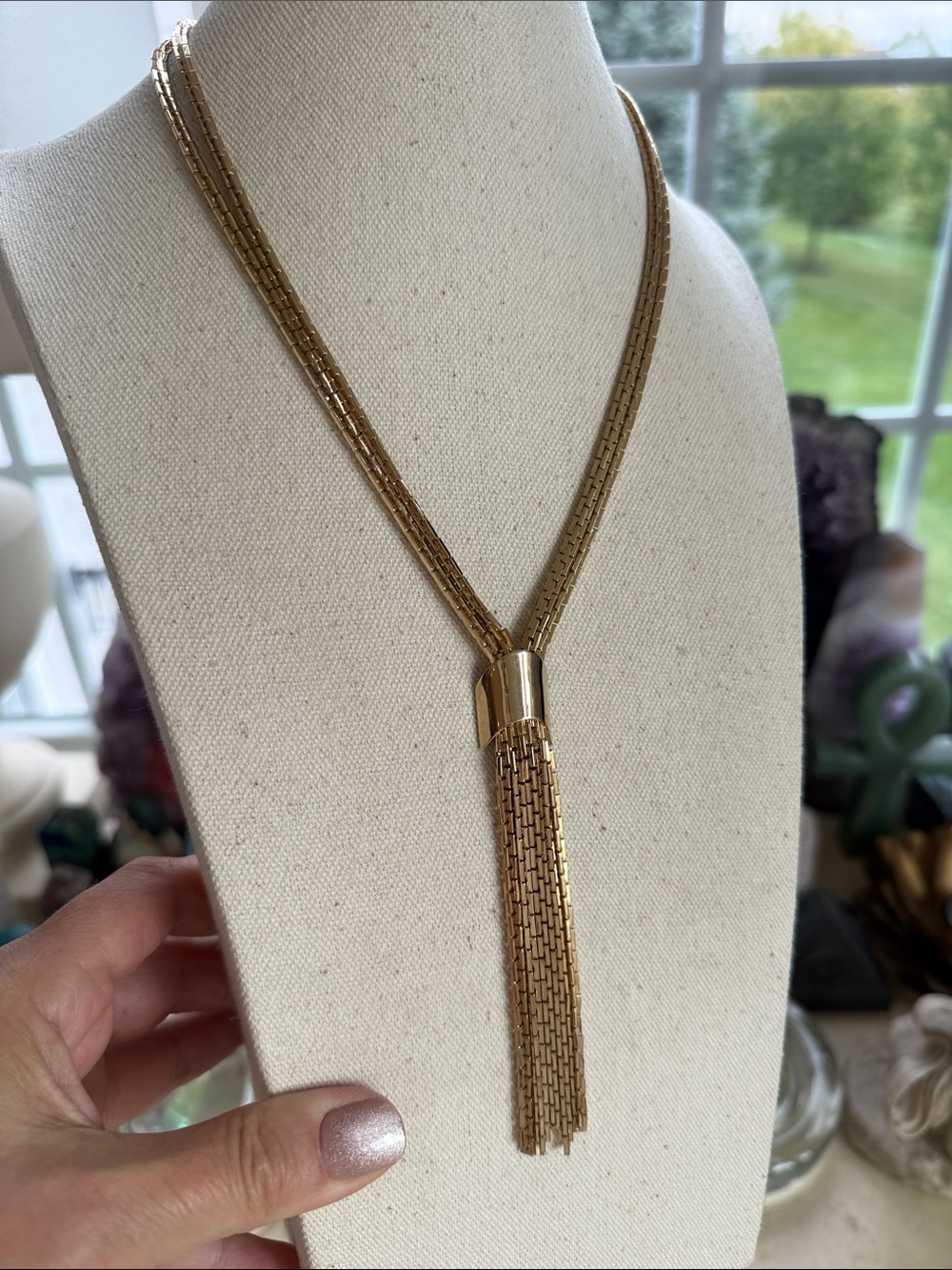Gold Tassel Y-Necklace - Women Jewelry